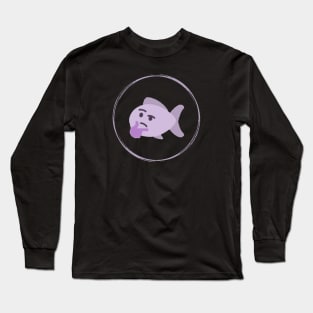 Thinking Fish Emoji Pink Long Sleeve T-Shirt